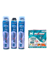 Пена монтажная 2 в 1 75 л, 750 мл, пистолетная, всесезонная, "MAXIMUM" MX 12585