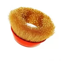 Щетка чашечная для УШМ 150 мм (6), латунированная, волнистая проволока